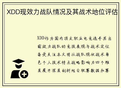 XDD现效力战队情况及其战术地位评估