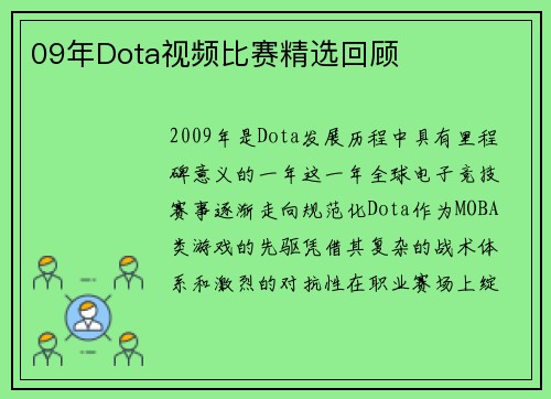 09年Dota视频比赛精选回顾